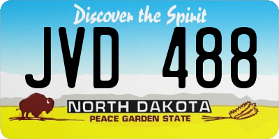 ND license plate JVD488
