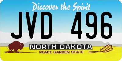 ND license plate JVD496