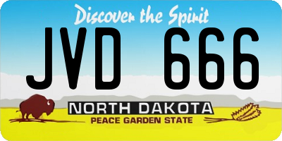 ND license plate JVD666