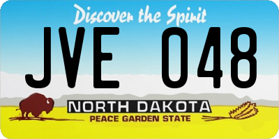 ND license plate JVE048