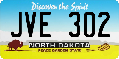 ND license plate JVE302