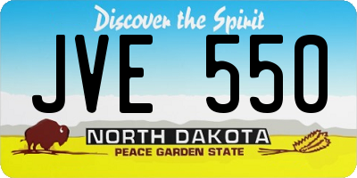 ND license plate JVE550