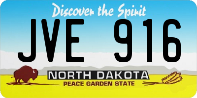 ND license plate JVE916