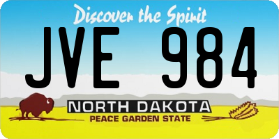 ND license plate JVE984