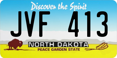 ND license plate JVF413
