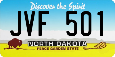 ND license plate JVF501