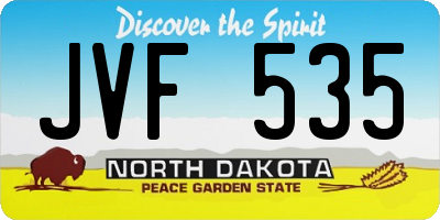 ND license plate JVF535