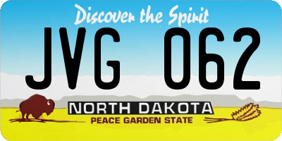 ND license plate JVG062