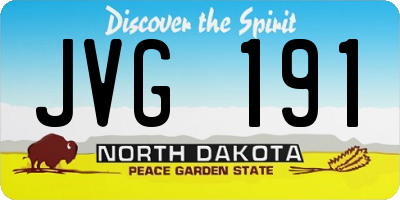 ND license plate JVG191