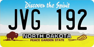 ND license plate JVG192