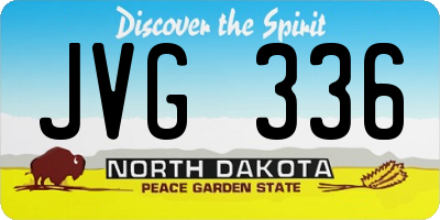 ND license plate JVG336