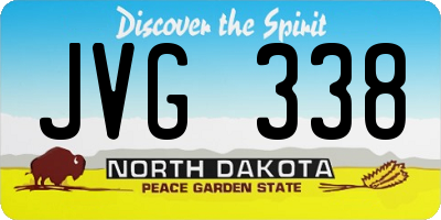 ND license plate JVG338