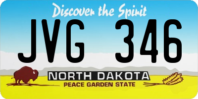 ND license plate JVG346