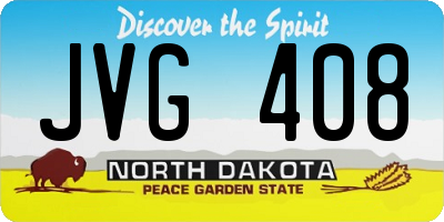 ND license plate JVG408