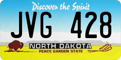 ND license plate JVG428