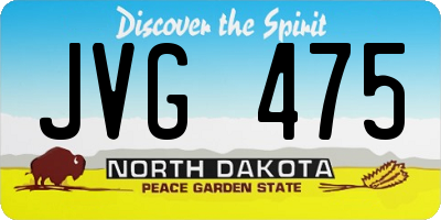 ND license plate JVG475