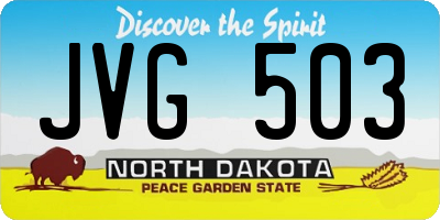 ND license plate JVG503
