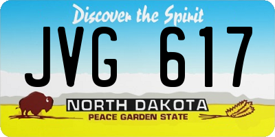 ND license plate JVG617