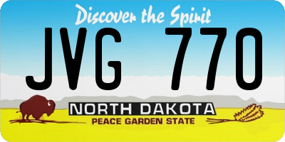 ND license plate JVG770