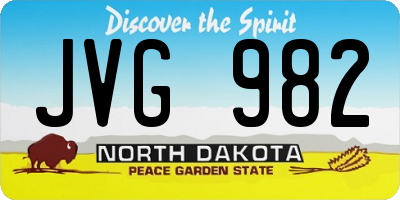 ND license plate JVG982