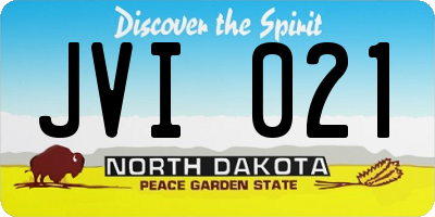 ND license plate JVI021