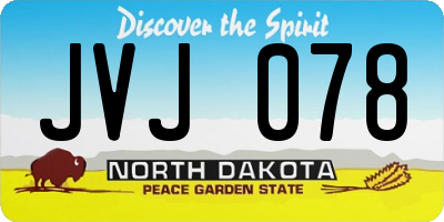 ND license plate JVJ078
