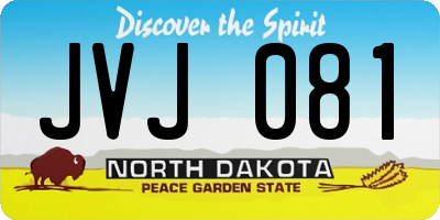 ND license plate JVJ081
