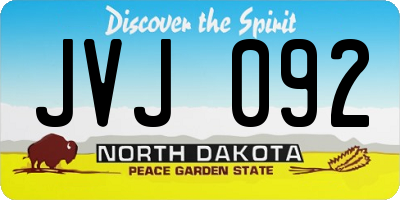 ND license plate JVJ092