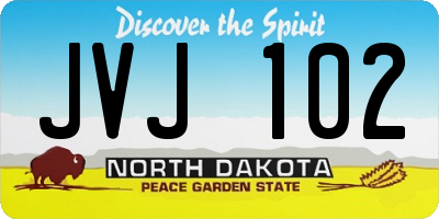 ND license plate JVJ102