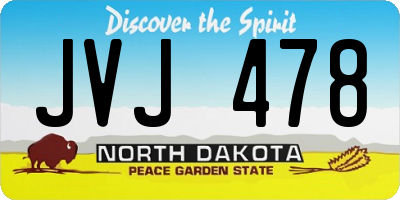 ND license plate JVJ478