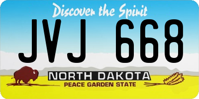 ND license plate JVJ668