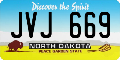ND license plate JVJ669