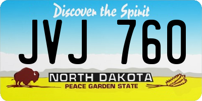 ND license plate JVJ760