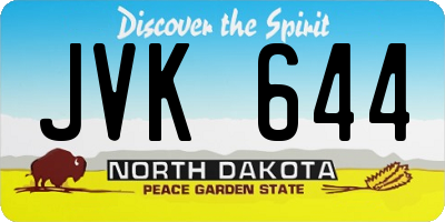 ND license plate JVK644