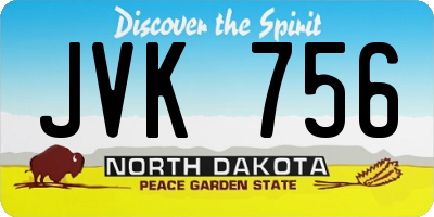 ND license plate JVK756