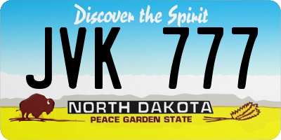 ND license plate JVK777