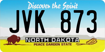 ND license plate JVK873