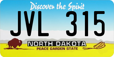 ND license plate JVL315