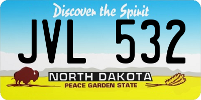 ND license plate JVL532