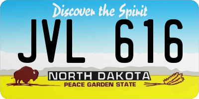 ND license plate JVL616