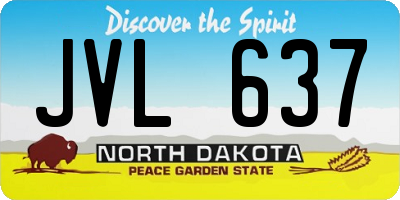 ND license plate JVL637