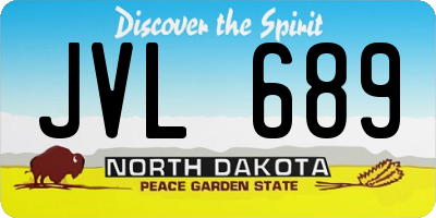 ND license plate JVL689