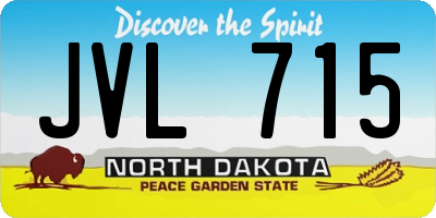ND license plate JVL715
