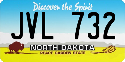 ND license plate JVL732