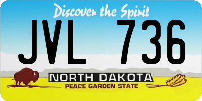 ND license plate JVL736