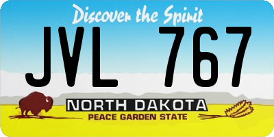 ND license plate JVL767