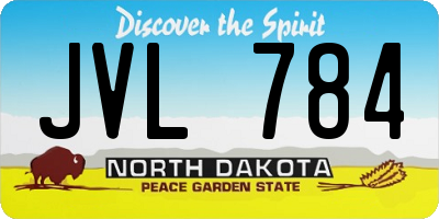ND license plate JVL784