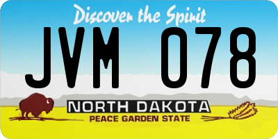 ND license plate JVM078