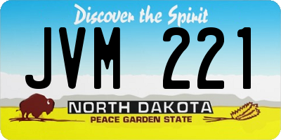ND license plate JVM221