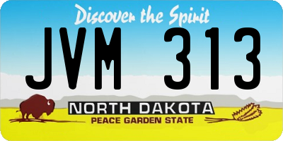 ND license plate JVM313